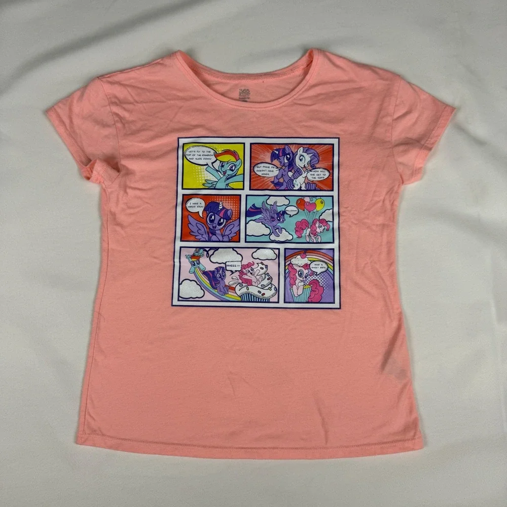 365‎ Kids Garanimals My Little Pony Comic Strip Graphic Tee Peach Girls Size 10